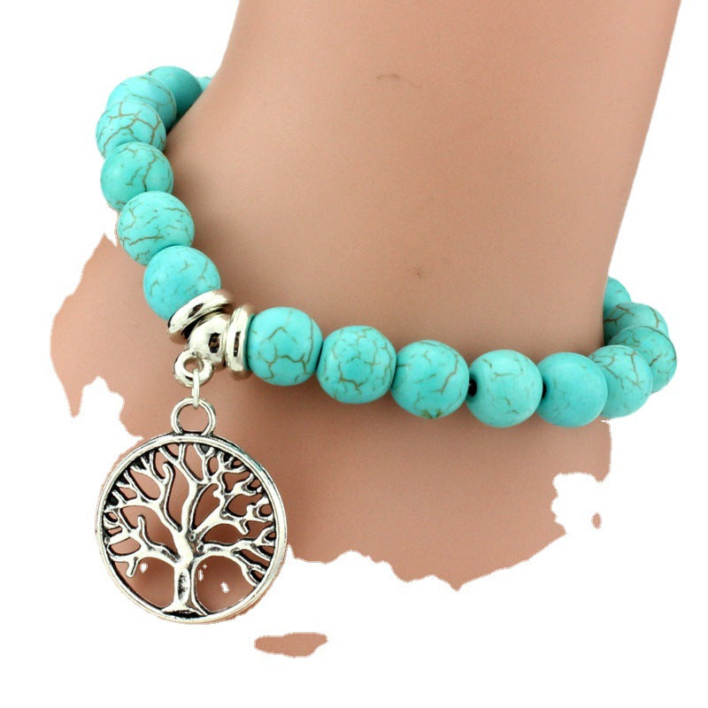 Brazalete de cuentas turquesas al por mayor